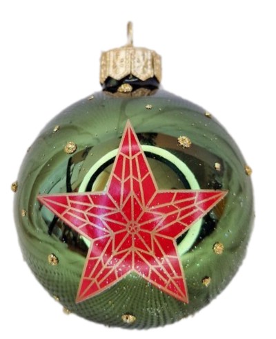 Шар 'Кремлевская звезда' 6.5 см, стекло, в подарочной упаковке, Коломеев
