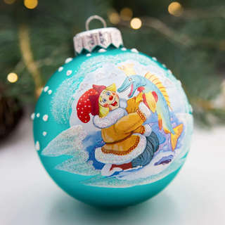 Шар 'Емеля и щука' 8 см, стекло, в подарочной упаковке, Коломеев 2