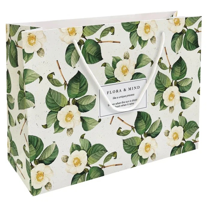Пакет подарочный Be Smart Flora, 36х26 см, белый