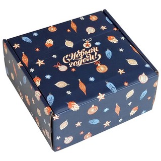 Коробка подарочная 'Nostalgia' 20х20х10 см, Be Smart, синяя