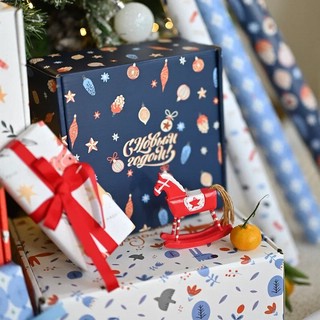 Коробка подарочная 'Nostalgia' 20х20х10 см, Be Smart, синяя 4