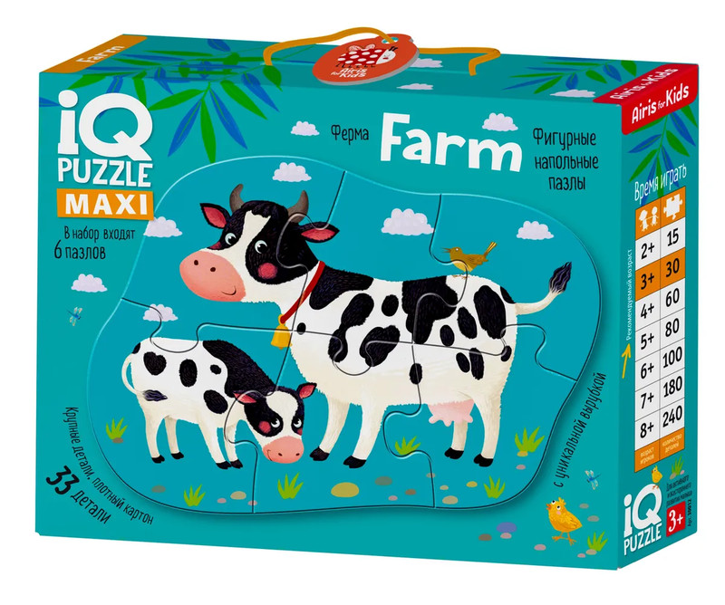 IQ Макси Пазлы 'Ферма', 6 пазлов, 33 элемента