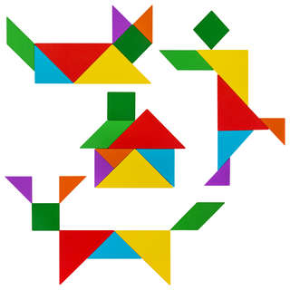 Головоломка деревянная 'Танграм' на магнитах, с примерами, Brauberg Kids 7