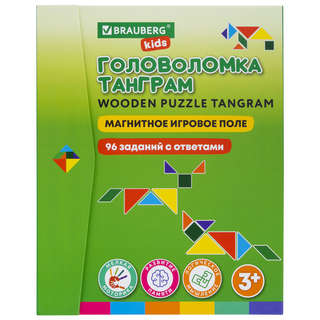 Головоломка деревянная 'Танграм' на магнитах, с примерами, Br...