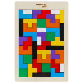 Головоломка деревянная 'Тетрис' 40 элементов, 18х27 см, Brauberg Kids 3