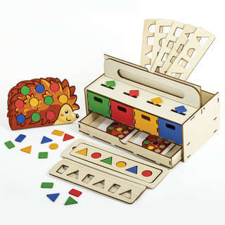 Сортер деревянный 4в1 'Волшебный сундучок', Brauberg Kids 2