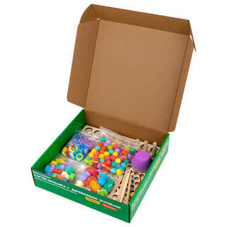 Сортер-мозаика деревянный с шариками, 5в1, по методу Монтессори, Brauberg Kids 2