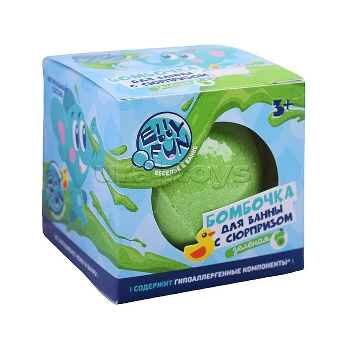 Бомбочка для ванны с сюрпризом, EllyFun, зеленый