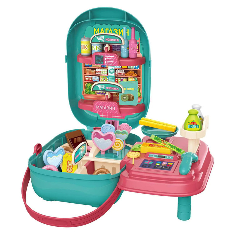Чудо-чемоданчик 2в1 'Супермаркет', не менее 47 предметов