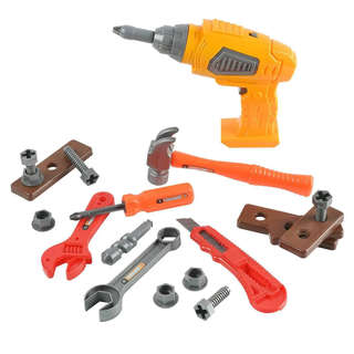 Чудо-чемоданчик на колесиках, Инструменты с дрелью на батарейках, 26 предметов 3