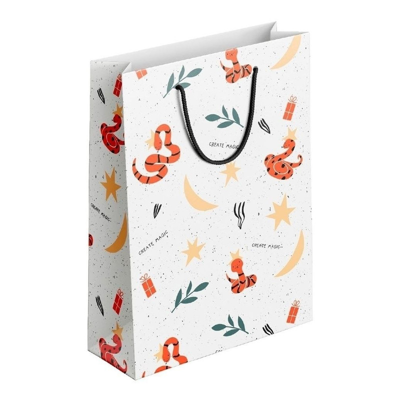 Пакет подарочный Be Smart Lucky (змея), 32 х 49 см, белый