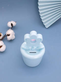 Часы-будильник-копилка «Flower in a pot», голубой 4