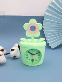 Часы-будильник-копилка «Flower in a pot», зеленый 2