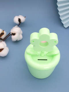 Часы-будильник-копилка «Flower in a pot», зеленый 3