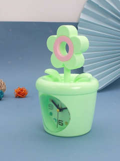 Часы-будильник-копилка «Flower in a pot», зеленый 4