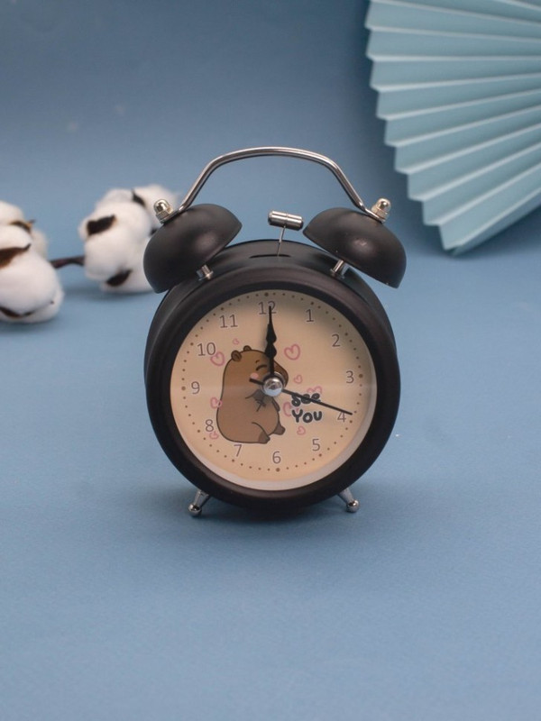 Часы-будильник «Capybara, see you», черный