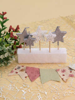 Набор свечей 5 шт. 'Silver star' (6,5-7,5 см)