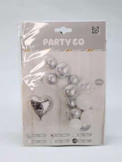 Набор воздушных шаров 25 шт. 'Air heart', silver