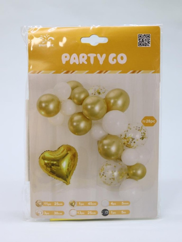 Набор воздушных шаров 28 шт. 'Air heart', золотой