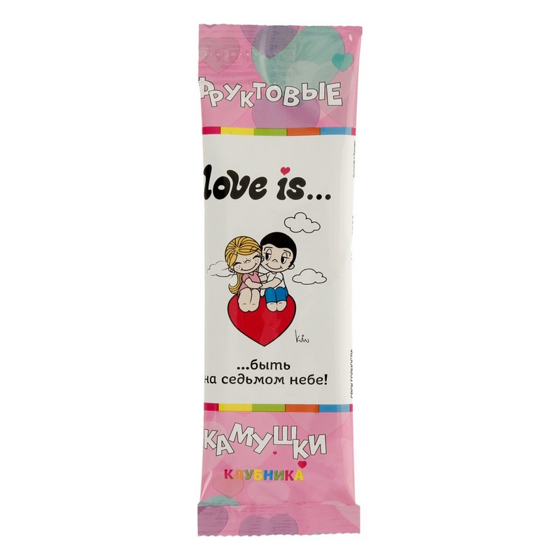 Жевательное драже 'Love is', клубника. Цена за 1 шт.