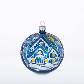 Шар 'Теремок', стекло, 8.5 см, артикул С 1889 1