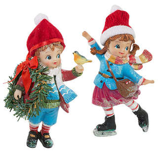 Мальчик с венком и птичкой/Девочка на коньках, асс.из 2-х фиг...