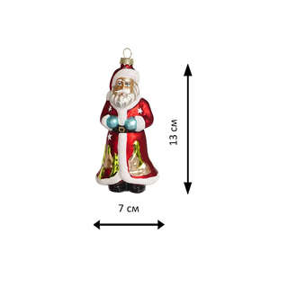 Дед Мороз в голубых варежках, стекло, 13 см, Holiday Classics 2