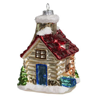 Избушка с красной крышей, стекло, Holiday Classics 2