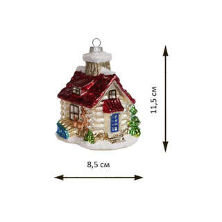 Избушка с красной крышей, стекло, Holiday Classics 3