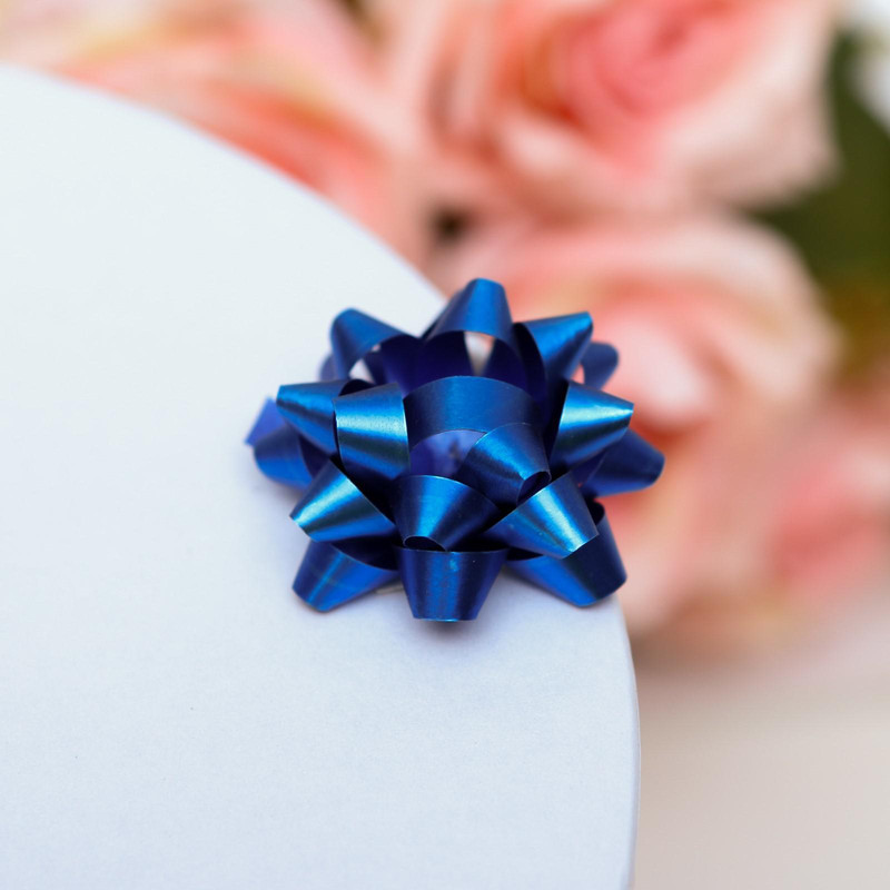 Бант-звезда №3,5, простой металик, микс. Ценаза 1 шт.