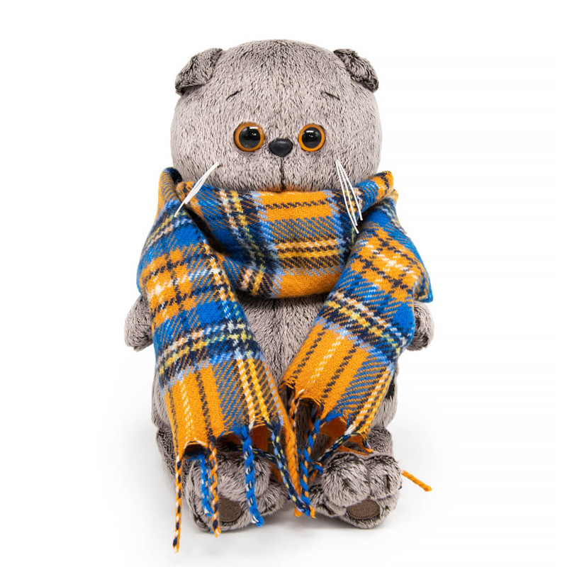 Басик в шарфе в клеточку, 19 см, Budi Basa