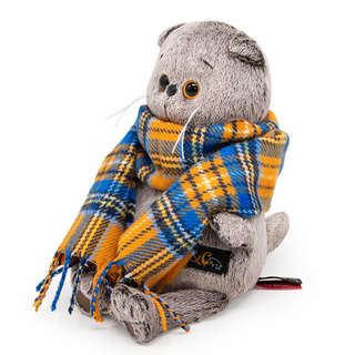 Басик в шарфе в клеточку, 19 см, Budi Basa 2