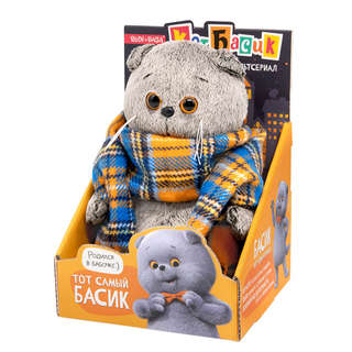 Басик в шарфе в клеточку, 19 см, Budi Basa 4