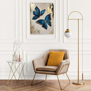 Картина по номерам с поталью «Голубые цветы», 40х50 см 7