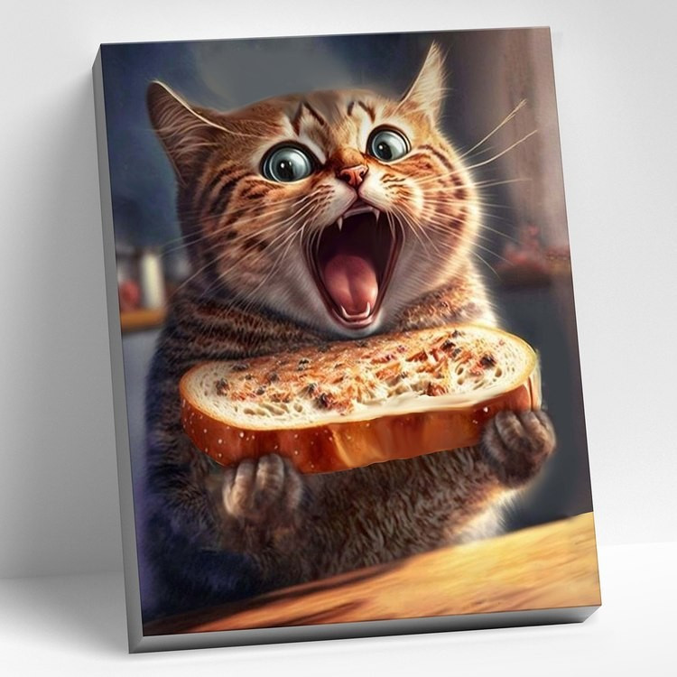 Картина по номерам «Мемчики, Голодный котик», 40х50 см