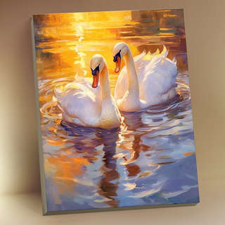 Картина по номерам с поталью «Лебединая идиллия», 40х50 см