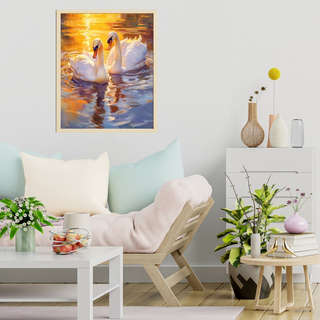 Картина по номерам с поталью «Лебединая идиллия», 40х50 см 7