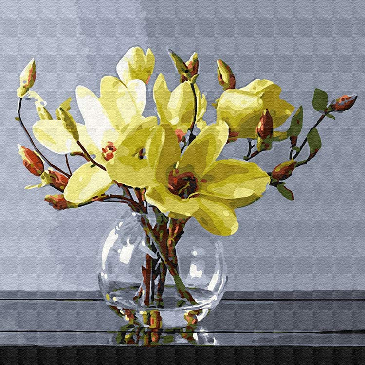 Картина по номерам «Желтые магнолии», 30х30 см