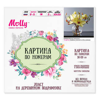 Картина по номерам «Желтые магнолии», 30х30 см 2