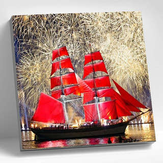 Картина по номерам 'Санкт-Петербург: Алые паруса' 30х30 см