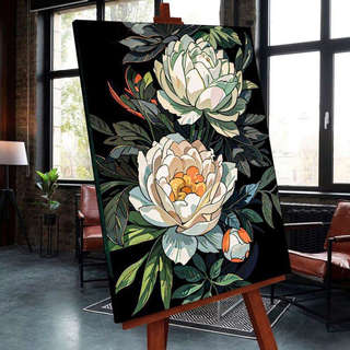 Картина по номерам черный холст со светящейся краской «Аромат...