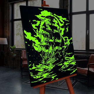 Картина по номерам со светящейся краской «Парусник в полнолуние», 40х50 см 2