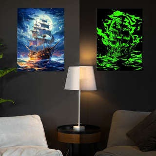 Картина по номерам со светящейся краской «Парусник в полнолуние», 40х50 см 3