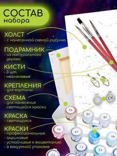 Картина по номерам со светящейся краской «Парусник в полнолуние», 40х50 см 4