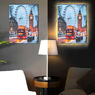 Картина по номерам «Зимний Лондон» LED подсветка, 40х50 см 2