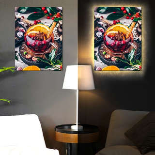 Картина по номерам «Согревающий напиток» LED подсветка, 40х50 см 2