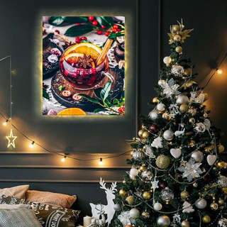 Картина по номерам «Согревающий напиток» LED подсветка, 40х50 см 3