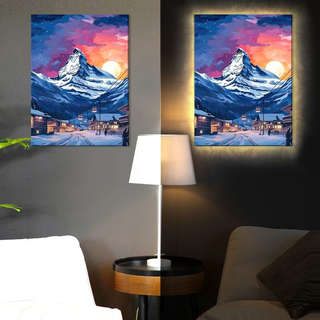 Картина по номерам «Швейцарский курорт» LED подсветка, 40х50 см 2