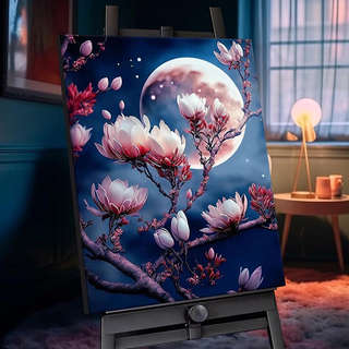 Картина по номерам с хрустальными кристаллами «Цветущая магно...