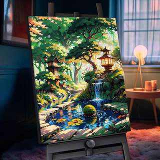 Картина по номерам с хрустальными кристаллами 'Восточный пейз...